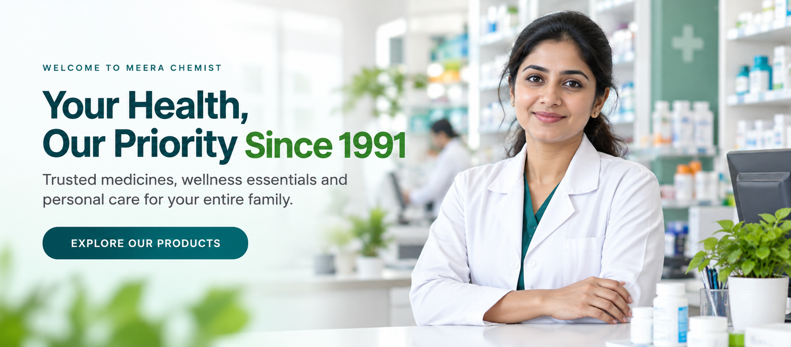 Meera Chemist healthcare banner